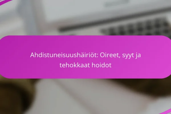 Ahdistuneisuushäiriöt: Oireet, syyt ja tehokkaat hoidot