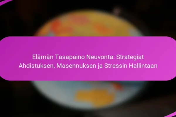 Elämän Tasapaino Neuvonta: Strategiat Ahdistuksen, Masennuksen ja Stressin Hallintaan