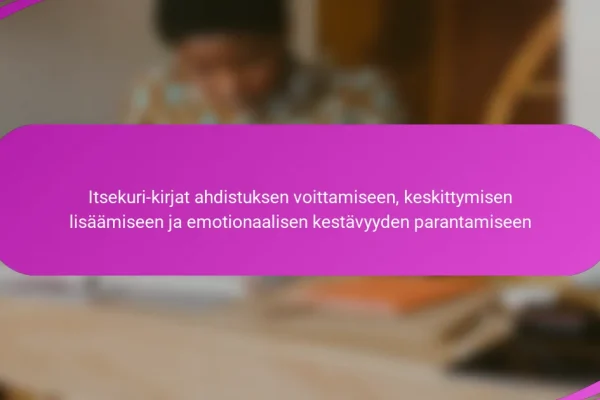 Itsekuri-kirjat ahdistuksen voittamiseen, keskittymisen lisäämiseen ja emotionaalisen kestävyyden parantamiseen