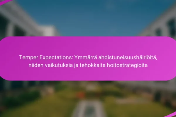 Temper Expectations: Ymmärrä ahdistuneisuushäiriöitä, niiden vaikutuksia ja tehokkaita hoitostrategioita