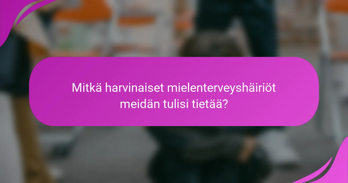 Mitkä harvinaiset mielenterveyshäiriöt meidän tulisi tietää?