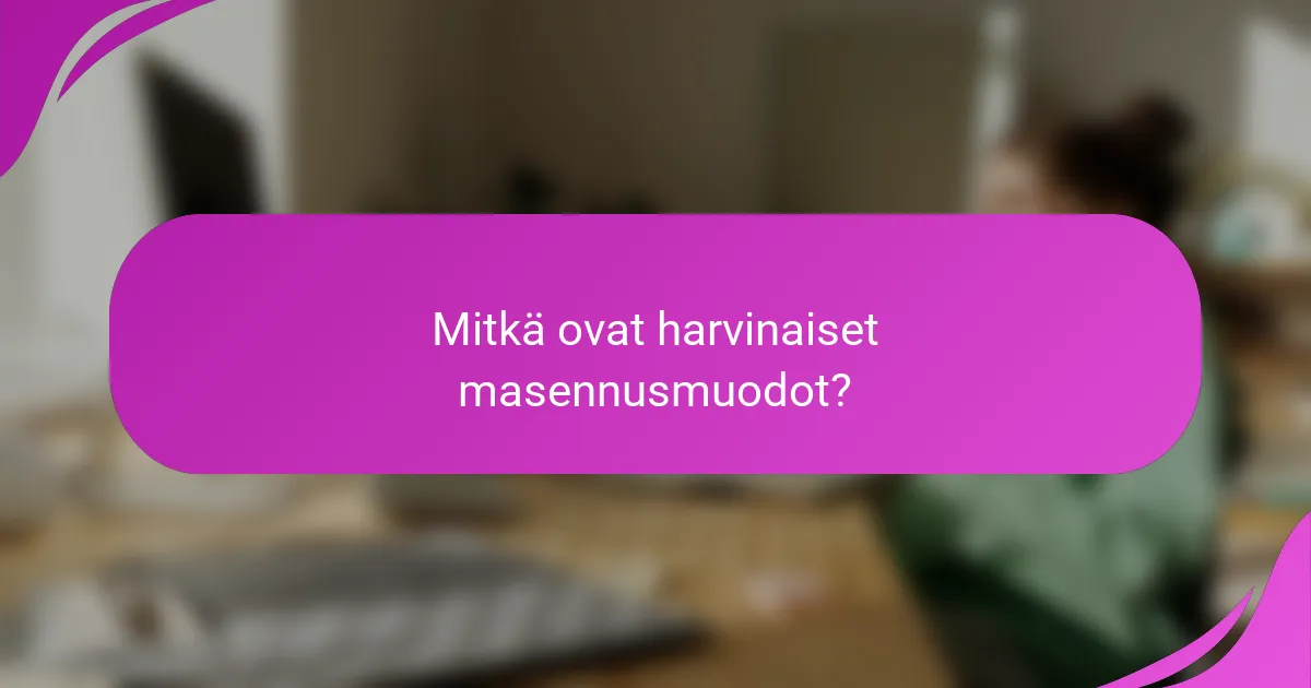 Mitkä ovat harvinaiset masennusmuodot?