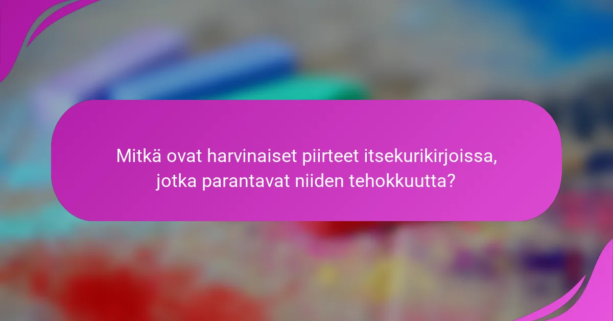Mitkä ovat harvinaiset piirteet itsekurikirjoissa, jotka parantavat niiden tehokkuutta?