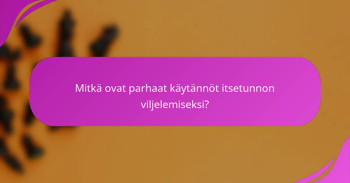Mitkä ovat parhaat käytännöt itsetunnon viljelemiseksi?