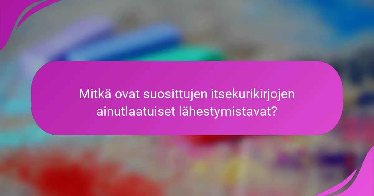 Mitkä ovat suosittujen itsekurikirjojen ainutlaatuiset lähestymistavat?