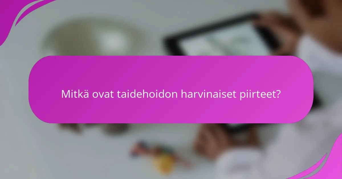 Mitkä ovat taidehoidon harvinaiset piirteet?